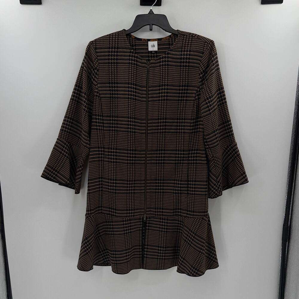 Cabi Women's Flounce Tartan Jacket - Brown/Navy - Large
